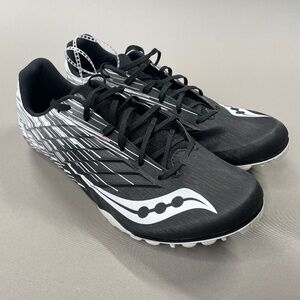NEW Saucony Shoes Mens 10 black white spitfire track field athletic cleats